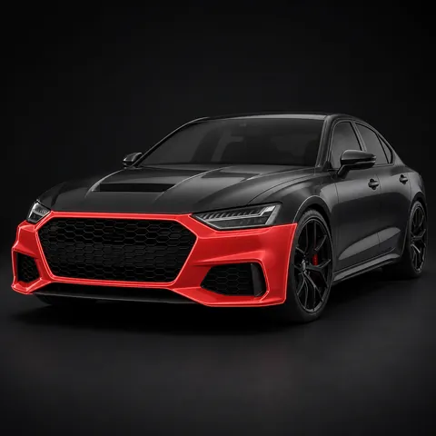 Front bumper paint protection film coverage on a vehicle