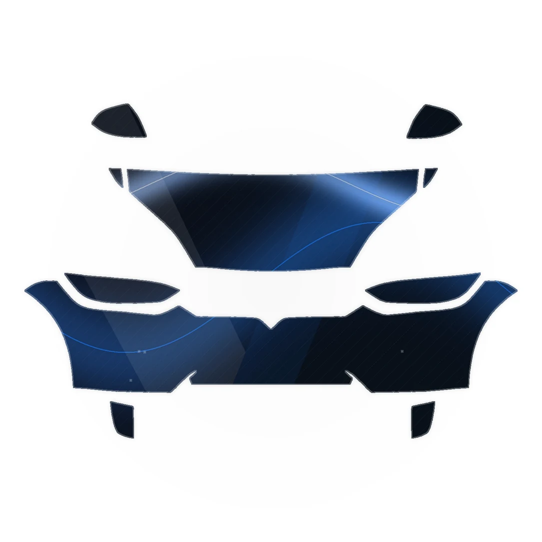 2016 – 2023 Tesla Model X Partial Front – Paint Protection Film precut paint protection film pattern