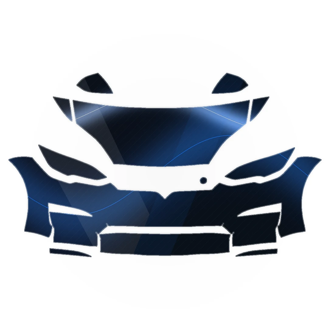 2021.5 – 2023 Tesla Model S Plaid Partial Front – Paint Protection Film precut paint protection film pattern
