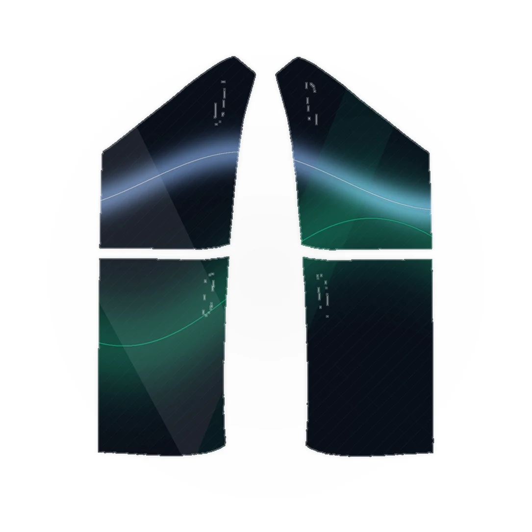 2021.5 – 2023 Tesla Model S Plaid Full Doors – Paint Protection Film precut paint protection film pattern
