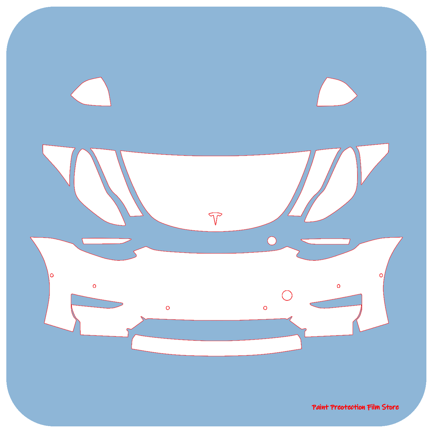 thumbnail image 2 of Precut Paint Protection Film (PPF) For Tesla Model Y 2020-2024 Front Bumper - 6pcs, Clear TPU 2 of 6